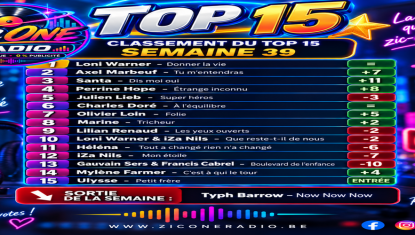 Votre classement du top 15 semaine 39
